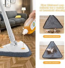 Royal Triangle Microfiber Self-Wringing Floor Mop โ 360ยฐ Corner Cleaning Dust Mop