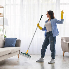 3-in-1 Floor Scrub Brush with Long Handle – Random Color