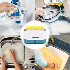 Royal 2-in-1 Soap Pump Dispenser with Sponge Holder – Kitchen Dishwashing Soap Dispenser