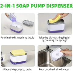 Royal 2-in-1 Soap Pump Dispenser with Sponge Holder – Kitchen Dishwashing Soap Dispenser