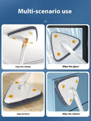 Royal Triangle Microfiber Self-Wringing Floor Mop – 360° Corner Cleaning Dust Mop