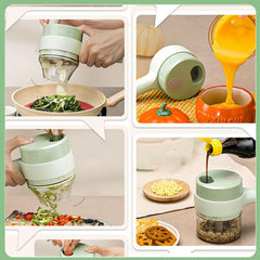 Electric Handheld Vegetable Cutter & Food Chopper – USB Rechargeable Mini Garlic & Vegetable Slicer