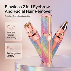 Flawless 2-in-1 USB Rechargeable Eyebrow Trimmer & Facial Hair Remover (HX-203B)