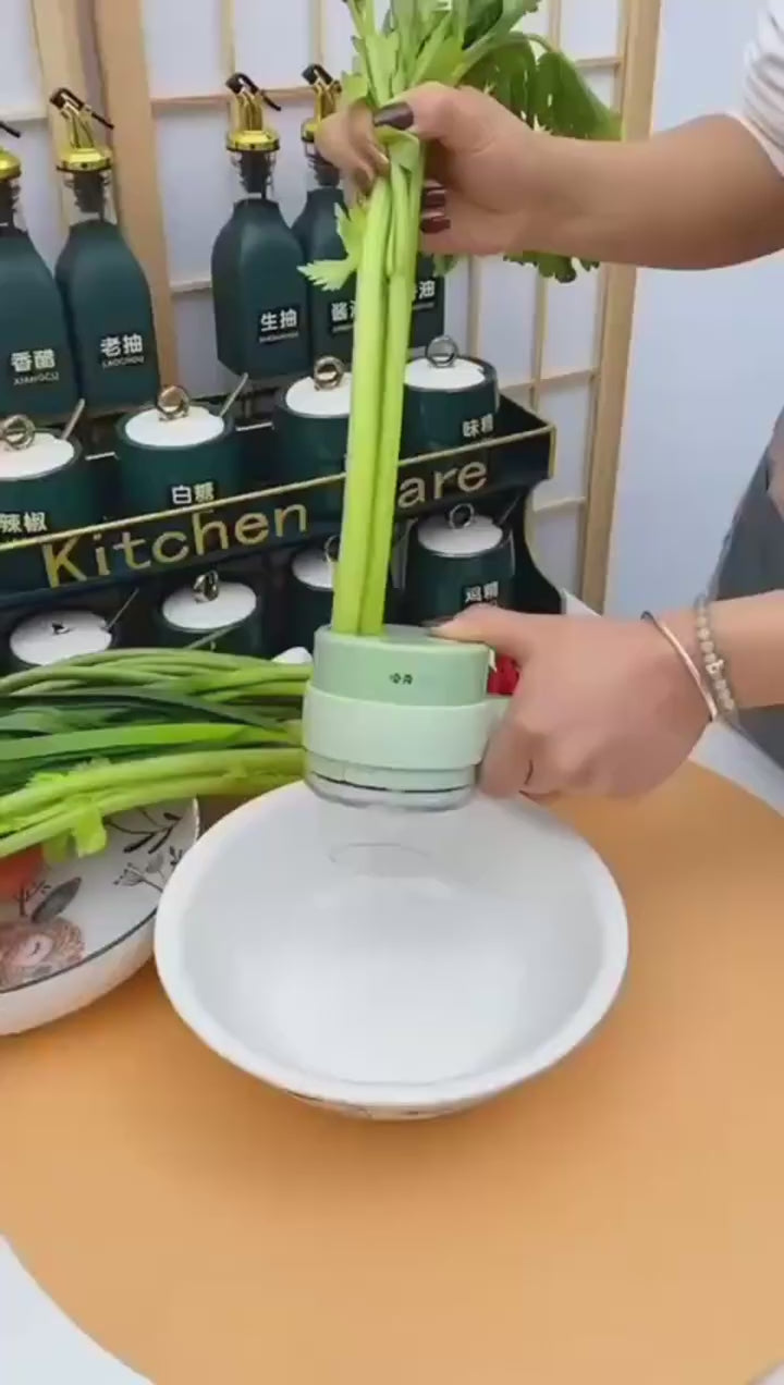 Electric Handheld Vegetable Cutter & Food Chopper – USB Rechargeable Mini Garlic & Vegetable Slicer