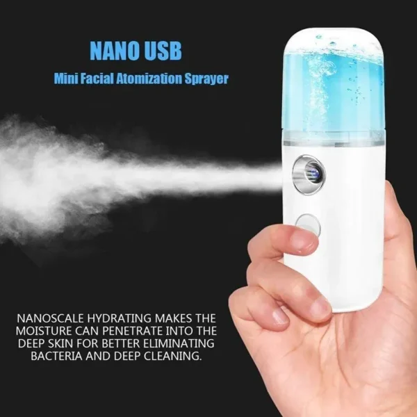 Portable Nano Facial Mist Sprayer – Hydrating Ionic Facial Steamer for Instant Skin Moisture, Glow & Refreshing Mist | USB Rechargeable